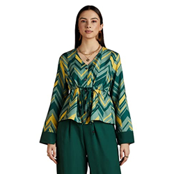 RIVER by Narendra Kumar Premium Designer Women's Geometric Print Top