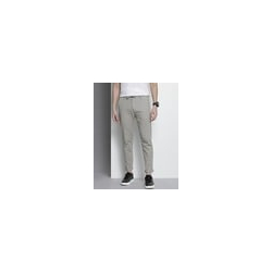 Slim Fit Flat-Front Trousers with Drawstring