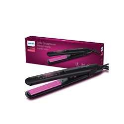 Philips Hair Straightener BHS216/00 with Ceramic Plates - Black & Pink