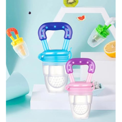 GLUN Soft Silicone Baby Feeder, Food & Fruit Feeder for 3 to 12 Months, 2 Piece BPA Free Anti Choking Fruit Pacifier, Teether for Infant