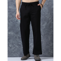 The Roadster Lifestyle Co Linen Relaxed-Fit Regular Trousers