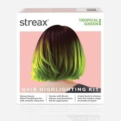 Streax Hair Colour Highlight Kit | Green Hair Colour, Tropical Green - Pack of 1 | Enriched With Walnut & Argan Oil | For Women | Rich, Vibrant, Easy to Use, DIY Application