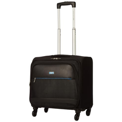 VIP Beta 46Cm Polyester 4W Black Business Overnighter Trolley Bag with Spinner Wheels, Extra Small