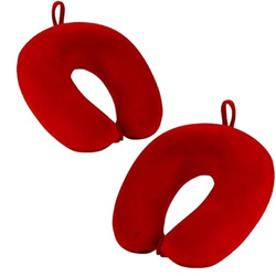 Breedlove Ergonomic Neck Pillow - 2-Pack Round Travel Cushions for Car & Airplane, Cervical Support for Improved Sleep, Neck Rest Accessories for Travel Comfort