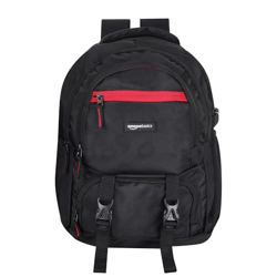 Amazon Basics Large Laptop Backpack | USB Port | Air Mesh Foam Padding | Durable Rain Cover (Black)