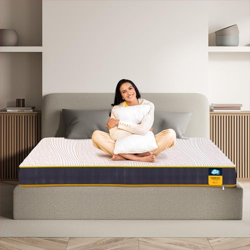 Centuary Mattresses Sleepables 6-Inch Queen Size Dual Comfort Hard and Soft Reversible Roll Pack High Resilience (HR) Foam Mattress (75x60x6)
