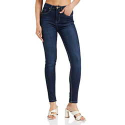Amazon Brand - Symbol Women's Skinny Stretchable Jeans (SS19DNM002D_Dark Blue_30)