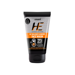HE Triple Active Formula De-Tan & Deep Cleansing Face Wash With Charcoal & Vetiver- 100ml