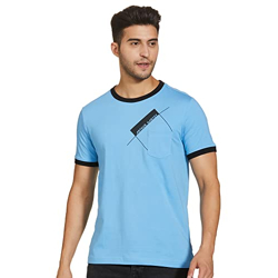 Amazon Brand - Arthur Harvey men's Regular (AH T-Shirts 09_Heritage Blue,S Line XL)