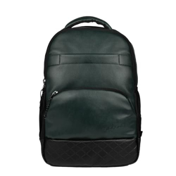F Gear Luxur 25L Medium Laptop backpack Fits upto 16  Laptop faux Artificial Leather Water resistant lightweight, Gifts for Men Women Boys Girls Adults, College/School/Office/Travel Bag (O Green)