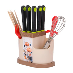 Clazkit Plastic Multipurpose Cutlery Holder Shelf , 11D x 14W x 20.5H - Color May VAry