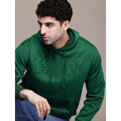 The Roadster Life Co. Embossed Effect Typography Hooded Relaxed Fit Sweatshirt