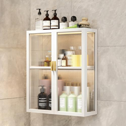 MIORAH 50 cm Bathroom Storage Cabinet - Wall Mounted Organizer with Shelf, Space-Saving Design, Perfect for Bathroom Essentials(2 Layer-White)