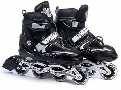 J K INTERNATIONAL High quality Skating Shoe have different size and with PU LED wheel Skates In-line Skates - Size 6-9 UK(Black)