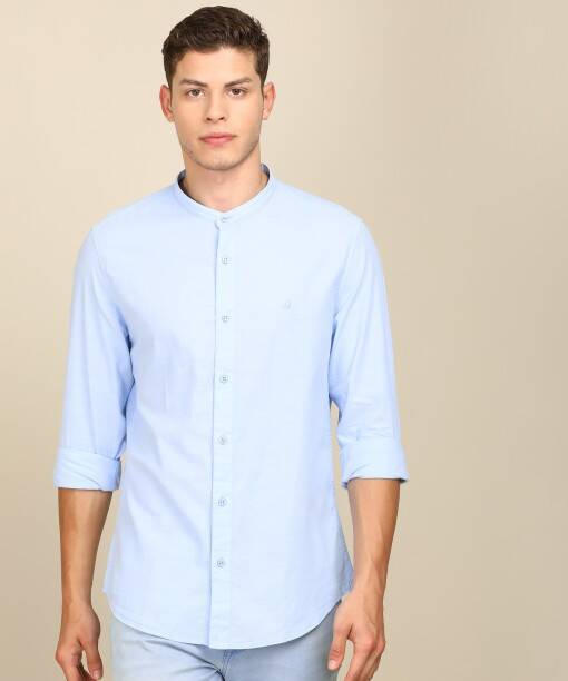 Men Slim Fit Checkered Button Down Collar Casual Shirt