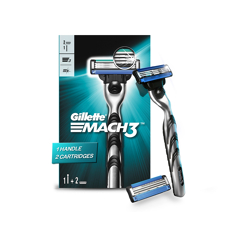 Gillette Men Mach 3 Shaving Razor + 2 Shaving Blade (Cartridge)