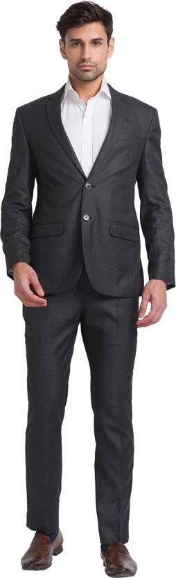 Men 2PC NOTCH BASIC- SUPER SLIM FIT Self Design Suit