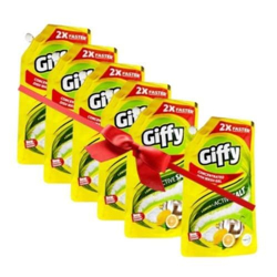Giffy Active Salt & Lemon Dishwash Gel Buy 5 Get 1 Free (6 x 125ml), 750ml