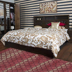 Home Centre Rio Solid Wood King Size Wooden Finish Platform Bed with Hydraulic Storage, Brown