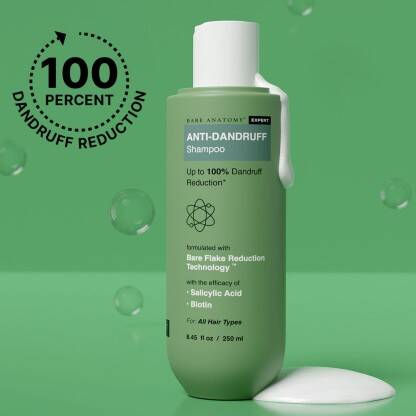 BARE ANATOMY Anti-Dandruff Shampoo - Strengthens Hair with Salicylic Acid & Biotin(250 ml)