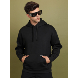 HIGHLANDER Black Hooded Oversized Sweatshirt