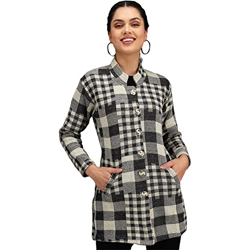 eWools Women's Wool Blend Banded Collar Cardigan