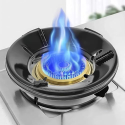 Lamok Set of Black Gas Saver Pan Support Rings - Support for Indian Gas Stoves, 4-Leg Design (1, Black)