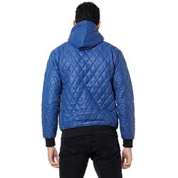 Campus Sutra Men's Black Solid Quilted Puffer Regular Fit Bomber Jacket for Winter Wear | Hooded Collar | Full Sleeve | Zipper | Casual Jacket for Man | Western Stylish Jacket for Men