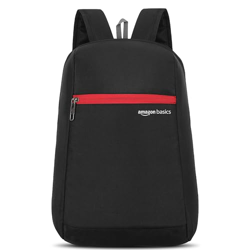 amazon basics 11L 3 Compartment Backpack | Durable Polyester | Spacious Main Compartment & Front Pocket | Adjustable Straps & Padded Back | Unisex Design | For School, Outings & Travel (Black)