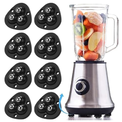 HARKNOX Wheels for Kitchen Appliances, 4 pcs of Appliance Slider for Kitchen Countertop Self Adhesive Mini Caster Wheels 360 Degree Swivel Wheels for Moving Coffee Maker Cooker Air Fryer Storage Boxes