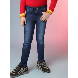Instafab Boys Low Distress Smart Slim Fit Light Fade Stretchable Jeans