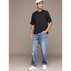The Lifestyle Co. Round-Neck Drop-Shoulder Sleeves Relaxed Fit T-shirt