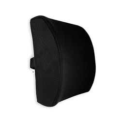 Godryft Memory Foam Lumbar Support for Back Pain Relief Compatible with Computer, Office Chairs and Cars -Ergonomic Designs Having Anti Sweat Mesh Cover on Lumbar Chair Support, (Black)
