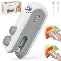 Portable Mini Sealing Machine, Handheld Packet Sealer for Food, Snacks, Chips, Fresh Storage, Plastic Bags Sealing Machine, Type C Charging 1 Year Warranty (White) (Style_3