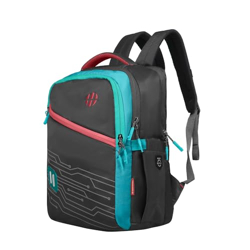 HARISSONS Virtual 31L School Bag for Boys & Girls | College Backpack for Men & Women with Spacious Compartment, Front Pocket Access, Expandable Bottle Pocket & Padded Backstrap (Grey & Teal)