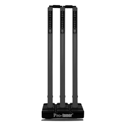Protoner Cricket Stumps Set with Base and 2 bails (Black)