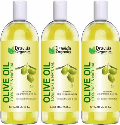 Dravida Organics Cold Pressed Olive Oil - 100% (Pack of 3)(300 ml)