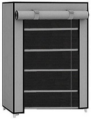 FurniGully Grey1 Metal Collapsible Shoe Stand(Grey, 4 Shelves, DIY(Do-It-Yourself))