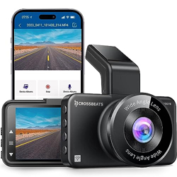 Crossbeats RoadEye Dash Cam| WiFi & APP | Full HD 1080P with 150 Wide Angle| Car Camera| Large 3  Screen Dashcam with Night Vision | G-Sensor | Loop Recording| Parking Monitor| Motion Detection|ADAS