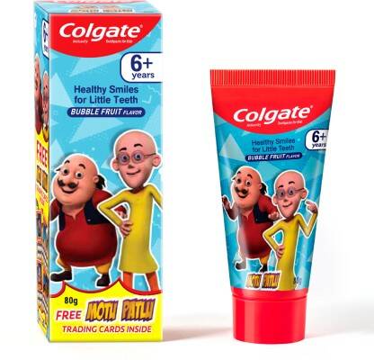 Colgate Kids , Gentle Protection for 6+ Years, Motu Patlu Bubble Fruit Flavour Toothpaste(80 g)