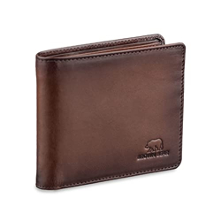 BROWN BEAR Wallets for Man, Wallet for Men Stylish Pure Nappa Leather Branded, Certified RFID Protected Slim Purse for Gents with Eight Card Pockets