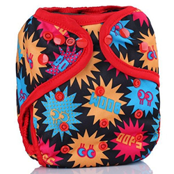 Easy Feel Printed PUL Double Gusset Diaper Cover (Boom Print)