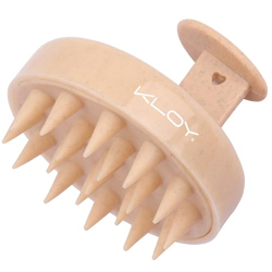 KLOY Round Hair Scalp Manual Massager Shampoo Hair Brush, Super Soft Bristles for Exfoliating, Anti-Dandruff (Texture Beige)