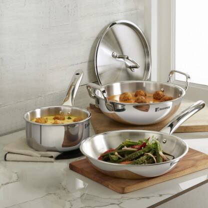 BERGNER Tripro TriPly Stainless Steel 4 Pcs Induction Bottom Cookware Set(Triply, 4 - Piece)