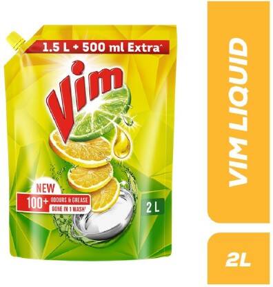Vim LIQUID POUCH Core Dish Cleaning Gel(Lemon, 2 L)