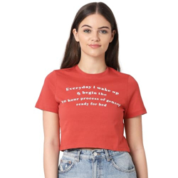 Only Women's Regular T-Shirt (15262941-Tandori Spice_Tandori Small)
