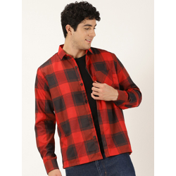 HERE&NOW Smart Tartan Checked Oversized Casual Shacket