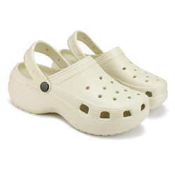 Flexigrip Womens EVA Clogs for Women |Sandal for Women| Charm and Bold Sole Design Clogs (Cream)(PEN-008-4_BZ)
