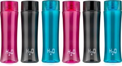 Flipkart SmartBuy P06 MULTICOLOR OVAL ROUND H2O WATER BOTTLE 1020 ml Bottle(Pack of 6, Multicolor, PET)