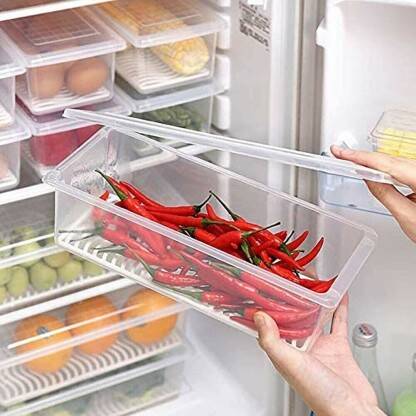 3D METRO SUPER STORE Plastic Fridge Container  - 1500 ml(Pack of 6, Clear)
